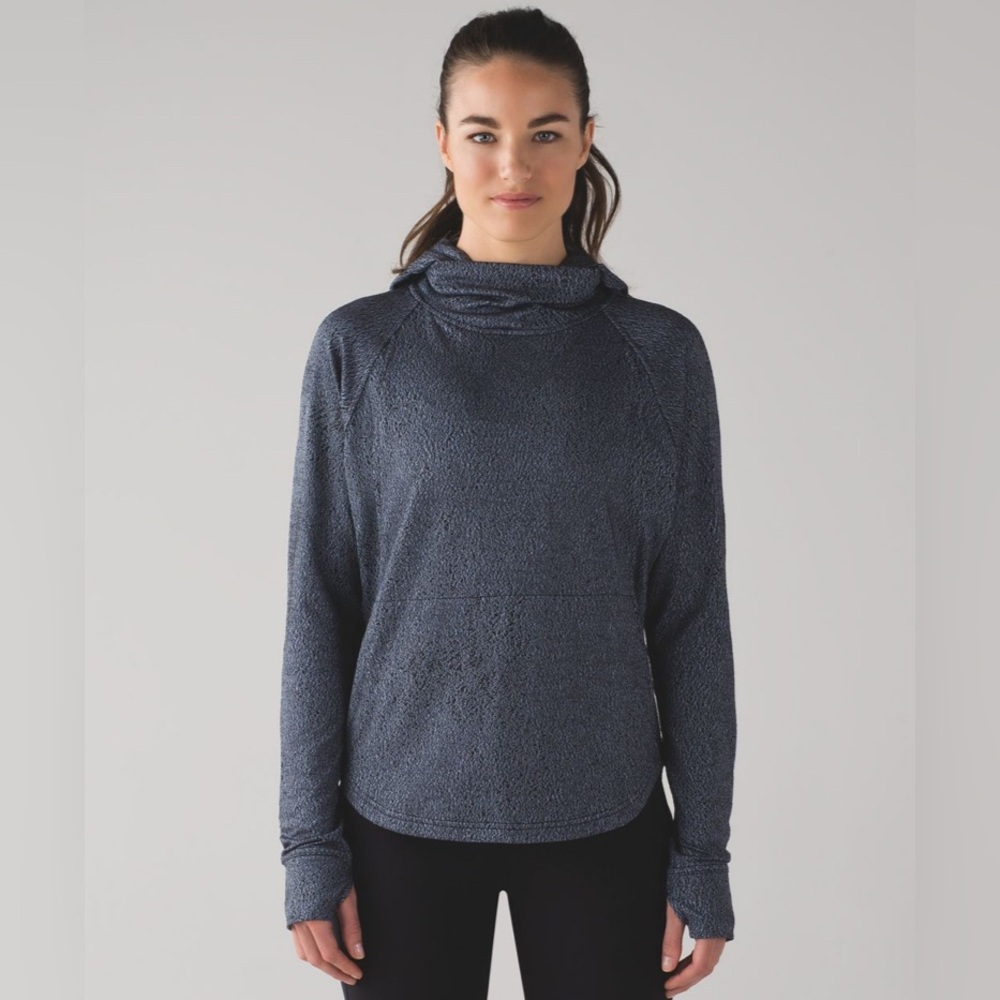 Lululemon Pick Up The Pace Long Sleeve Running Luon Spray Jacquard Denim Black